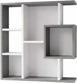 Yegane könyvespolc, fehér-antracit, 70,9 cm