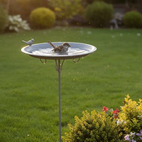 Fém leszúrható madáritató, szürke, 107 cm