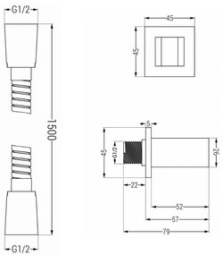 Mexen tartozékok - rejtett 1 pontos kézizuhany készlet R-02, fekete, 785006050-70