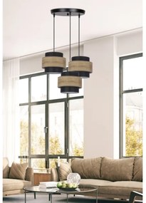 Csillár zsinóron TWIN 3xE27/40W/230V barna/fekete