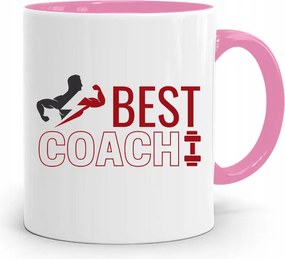 Edzőnőnek Edzőterem Bögre Rózsaszín, fényképes nyomott mintával