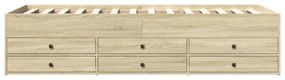sonoma tölgy kanapéágy fiókkal matrac nélkül 75x190 cm