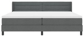 Boxspring ágy matraccal sötétszürkében, 200 x 200 cm, szövet