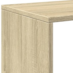 3 szintes sonoma tölgy fa térelválasztó könyvespolc 99x29x99 cm