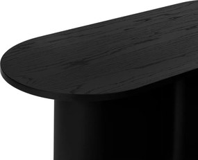 Fekete dohányzóasztal tölgyfa dekoros asztallappal 50x115 cm Looi – noo.ma