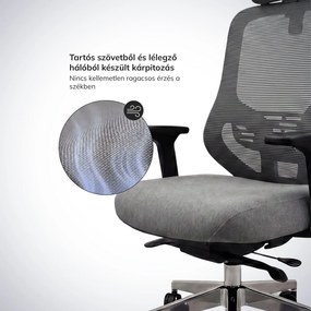 Ergonomikus hálós irodai szék sötétszürke AXIS