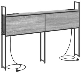 Tárolós Fejtámla Töltő Állomással Szürke sonoma 150 cm Faanyag