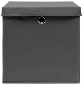 10 db szürke szövet tárolódoboz fedéllel 32 x 32 x 32 cm