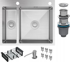 Acél Mosogató Másfél Kamrás Króm Szifon BARI61