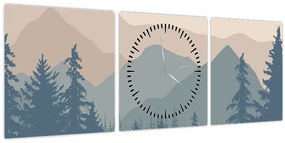 Kép - Türkiz hegység N⁰2 (órával) (90x30 cm)