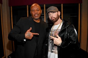 Fotográfia Dr. Dre and Eminem at 36th Annual Rock & Roll Hall, Kevin Mazur