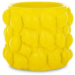 Modern design Kaspó kerámia sárga 10x12x12 belső lyuk 8cm