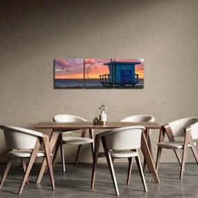 Kép a Santa Monicai strandtól (órával) (90x30 cm)
