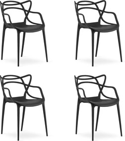 4 db fekete KATO műanyag szék készlet