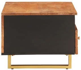 Barna és fekete tömör mangófa dohányzóasztal 80 x 54 x 40 cm