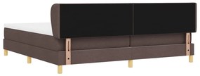 Boxspring ágy matraccal, sötétbarna, 200x200 cm, szövet