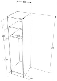 PD Gardróbszekrény 1 ajtós Wenge N