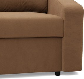 Zeus sarokkanapé, 2 ágyneműtartóval, döntött kartámasz, szövet anyag, univerzális oldal, bonell töltet, barna