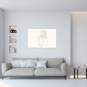 Kép - Line art monstera N⁰1 (90x60 cm)