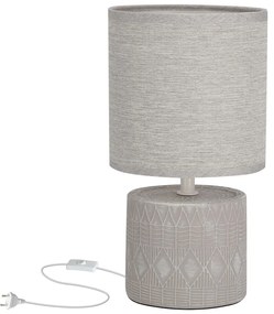 Szürke asztali lámpa textil búrával (magasság 26 cm) Dina – Candellux Lighting