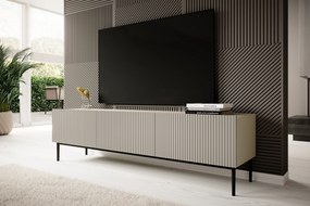 Nicole RTV szekrény 200 cm fiókkal, fémlábakon - kasmír / fekete lábak