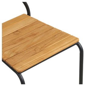 Nashville étkezőszék, teakfa, fekete kötél, fekete