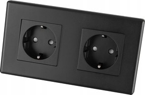 Dupla Schuko Fali Aljzat Fekete Szett Dupla Kerettel 2 x Aljzat Miuun Leo