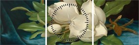 Kép - Martin Johnson Heade, Giant Magnolias on a Blue Velvet Cloth, reprodukciók (órával) (90x30 cm)