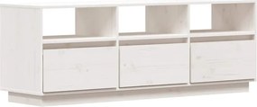 vidaXL fehér tömör fenyőfa TV-szekrény 140x37x50 cm