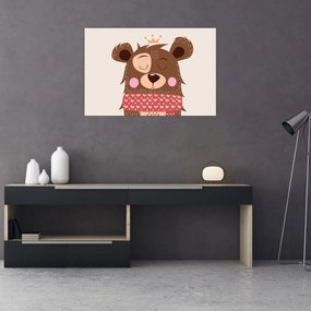 Kép - Teddy maci piros sállal (90x60 cm)