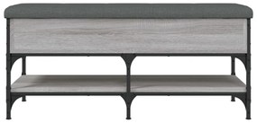 szürke sonoma színű szerelt fa cipőtároló pad 102 x 42 x 45 cm