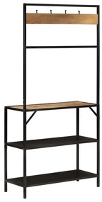 tömör mangófa és vas ruhafogas 90 x 35 x 180 cm
