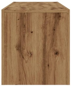 kézműves tölgy szerelt fa TV-szekrény LED-ekkel 120x36,5x40 cm