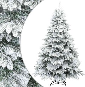vidaXL Műanyag Rugalmas Karácsonyfát Havas Flokkal Fehér 180 cm