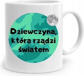 Ajándék Bögre A Lánynak, Aki Uralja A Világot fényképes nyomattal