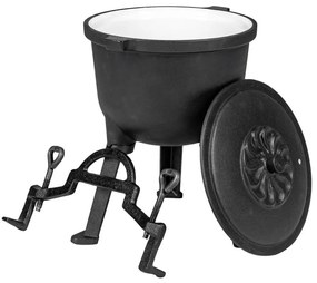 Öntöttvas edény lábakkal 5 literes zománcozott