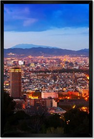 Poszterek keretben 40x60 Éjszakai felvétel Barcelonából