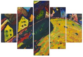 Kép - Vasily Kandinsky, Houses at Murnau, reprodukciók (150x105 cm)