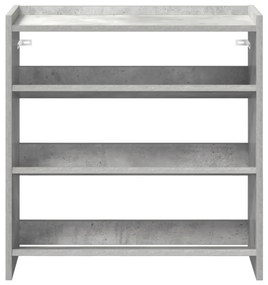 betonszürke szerelt fa cipőtartó 60x25x62 cm