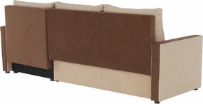 Univerzális ülőgarnitúra, barna/bézs, PAULITA NEW