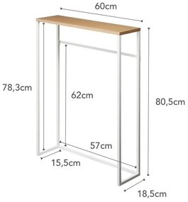 Fehér-világosbarna konzolasztal 18.5x60 cm Tower – YAMAZAKI