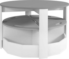 AIYAPLAY 5 Részes Gyermektáblakészlet és Székek, Helytakarékos Fa Asztal és Székek Tárolórekesszel, Szürke | Aosom