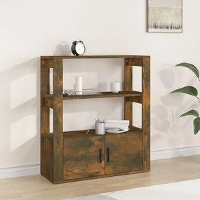 füstös tölgy színű szerelt fa tálalószekrény 80x30x90 cm