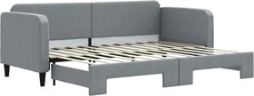 vidaXL világosszürke kihúzható szövet heverő 80 x 200 cm