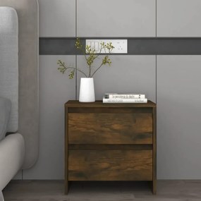 2 db füstös tölgy szerelt fa éjjeliszekrény 45 x 34,5 x 44,5 cm