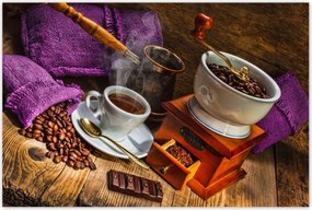 Poszterek 120x80 Lila kávés zsákok