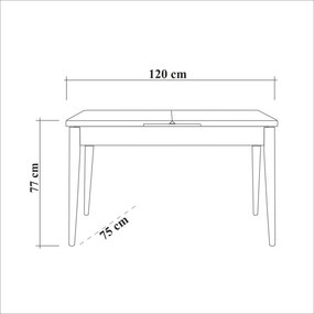 Santiago étkezőasztal, 120 cm – TR869VEL5189