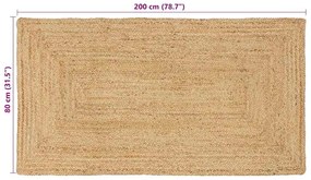 Szőnyeg Bézs 80 x 200 cm Juta