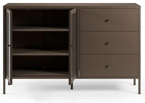 Szürke fém tálalószekrény 140x90x40 cm Layna – Marckeric