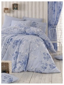 Világoskék egyszemélyes renforcé pamut ágyneműhuzat 140x200 cm Elena – Mijolnir